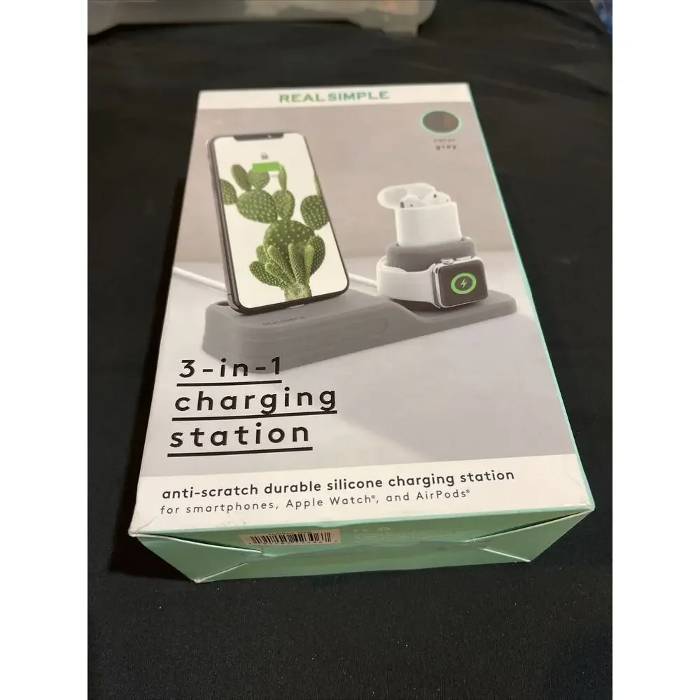 Real Simple 3 In 1 Charging Station Silicon StandFor Apple Watch‎ Air Pod iPhone